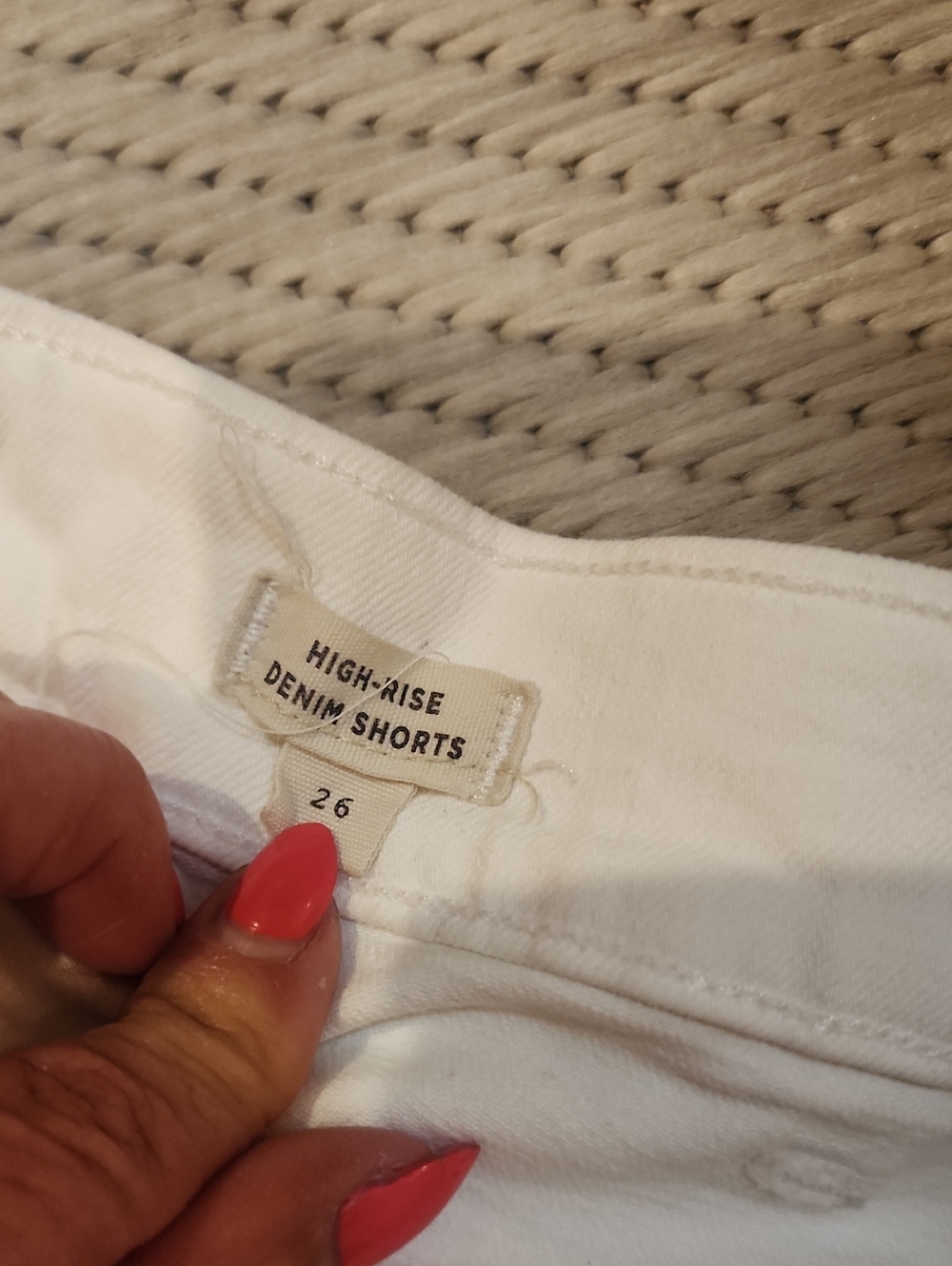 Madewell White High-Rise Button-Front Denim Shorts - Picture 3 of 8